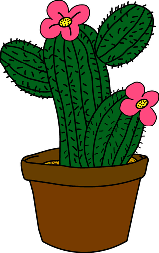 pottedbonsai-cactus-plant-blue-blossom-vector-737751