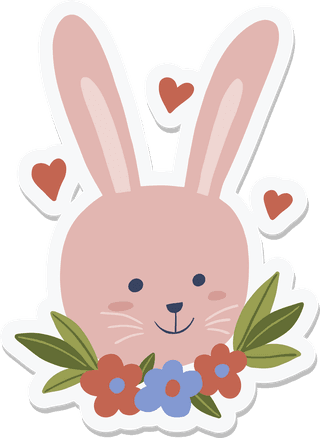 rabbiteaster-pink-bunny-stickers-493700