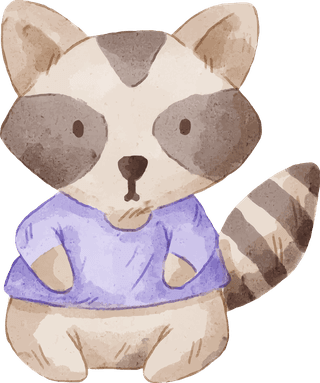 ratelvector-illustration-watercolor-set-of-adorable-raccoon-for-977468