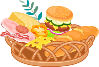rattanstorage-basket-colorful-set-picnic-baskets-full-delicious-food-747430
