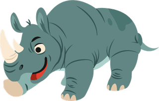 rhinotropical-animals-icons-cute-cartoon-character-sketch-910744