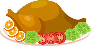 roastturkey-picnic-design-elements-food-icons-sketch-colorful-design-687858