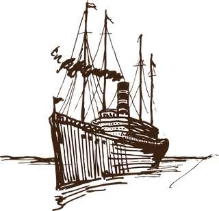 sailboateuropeanstyle-handdrawn-transport-carrier-vector-477896
