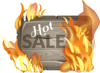 salewooden-sign-with-fire-flame-vector-452138