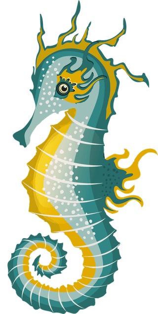 seahorsesseahorse-species-icons-collection-multicolored-cartoon-design-326752