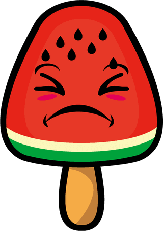 setcollection-of-cute-ice-cream-watermelon-mascot-design-749826