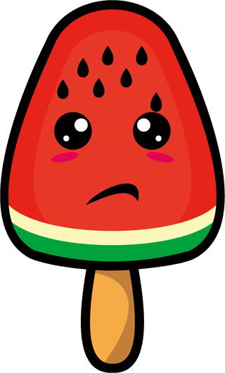 setcollection-of-cute-ice-cream-watermelon-mascot-design-894575