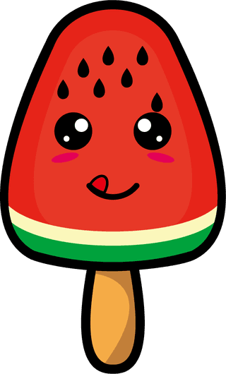setcollection-of-cute-ice-cream-watermelon-mascot-design-770074