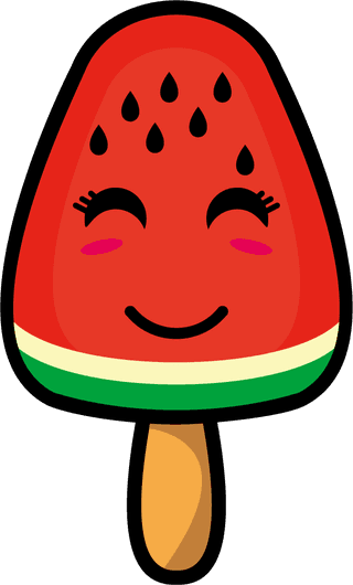 setcollection-of-cute-ice-cream-watermelon-mascot-design-772277