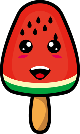 setcollection-of-cute-ice-cream-watermelon-mascot-design-108893