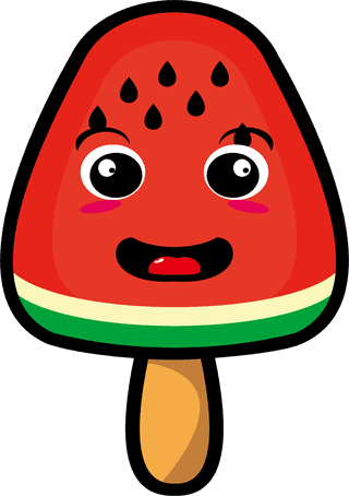 setcollection-of-cute-ice-cream-watermelon-mascot-design-137814