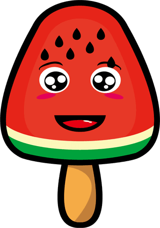 setcollection-of-cute-ice-cream-watermelon-mascot-design-279312