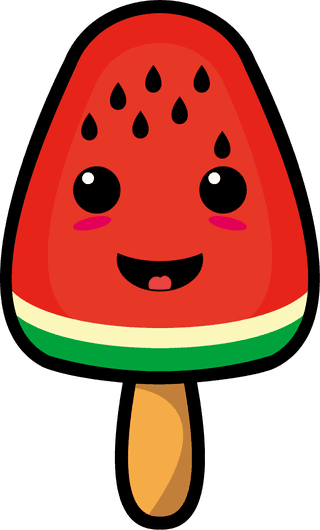 setcollection-of-cute-ice-cream-watermelon-mascot-design-84037