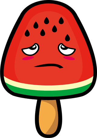 setcollection-of-cute-ice-cream-watermelon-mascot-design-140284