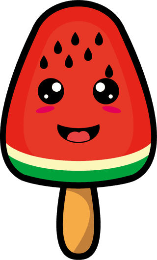 setcollection-of-cute-ice-cream-watermelon-mascot-design-342712
