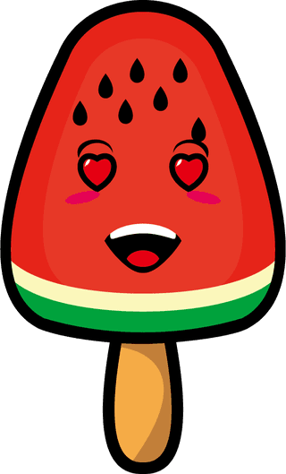 setcollection-of-cute-ice-cream-watermelon-mascot-design-174958