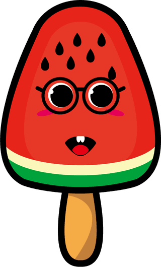 setcollection-of-cute-ice-cream-watermelon-mascot-design-493588