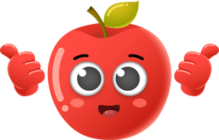 setof-cute-cartoon-apple-fruit-vector-character-set-310328