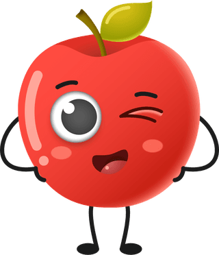setof-cute-cartoon-apple-fruit-vector-character-set-655603