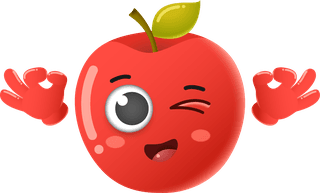 setof-cute-cartoon-apple-fruit-vector-character-set-718139