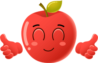 setof-cute-cartoon-apple-fruit-vector-character-set-491150