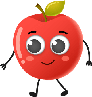 setof-cute-cartoon-apple-fruit-vector-character-set-558351