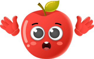 setof-cute-cartoon-apple-fruit-vector-character-set-69587