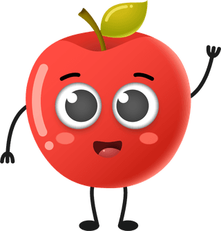 setof-cute-cartoon-apple-fruit-vector-character-set-929554