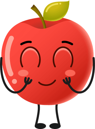 setof-cute-cartoon-apple-fruit-vector-character-set-6018