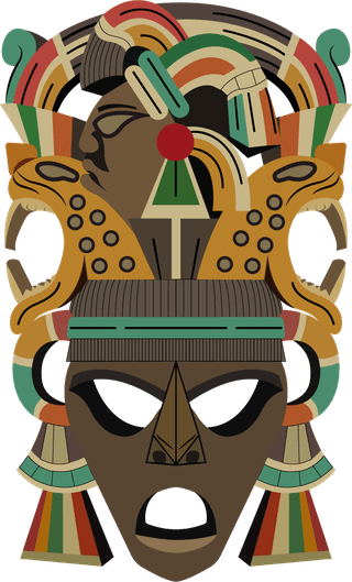setof-eight-ornate-detailed-mayan-masks-isolated-on-white-background-407270