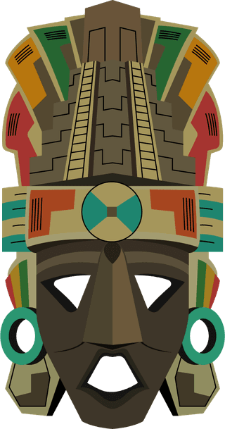 setof-eight-ornate-detailed-mayan-masks-isolated-on-white-background-391933