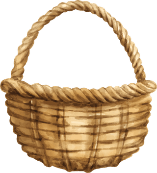 setof-watercolor-basket-bird-nest-small-wooden-house-579199