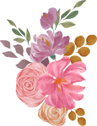 setseparate-parts-bring-together-beautiful-bouquet-flowers-water-colors-style-white-743923