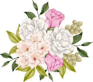 setseparate-parts-bring-together-beautiful-bouquet-flowers-water-colors-style-white-284663