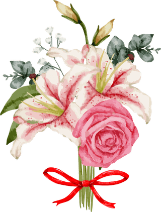 setseparate-parts-bring-together-beautiful-bouquet-flowers-water-colors-style-white-688929