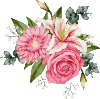 setseparate-parts-bring-together-beautiful-bouquet-flowers-water-colors-style-white-807521