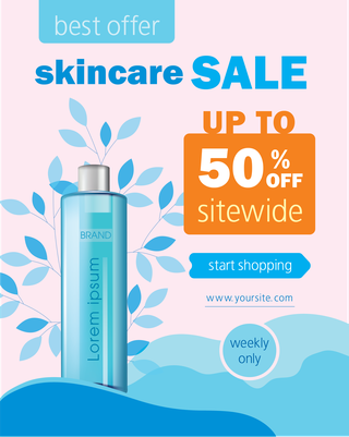 bestoffer-skincare-sale-up-to-50-off-sitewide-template-flat-illustration-cosmetic-product-bottle-leaves-background-964364