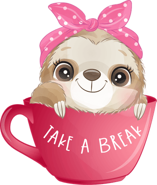 slothsleep-cute-little-sloth-watercolor-illustrations-vector-365327