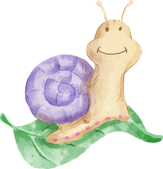 snailvector-illustration-watercolor-set-of-adorable-snail-for-18159