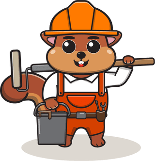 squirrelworker-vector-illustration-of-squirrel-farmer-cartoon-954509
