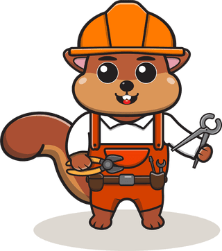 squirrelworker-vector-illustration-of-squirrel-farmer-cartoon-824713