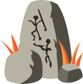 steleprehistory-design-elements-stone-tool-skull-fire-sketch-830186
