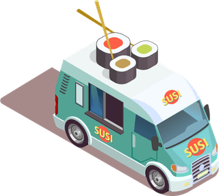 streetfood-trucks-isometric-icons-collection-702959
