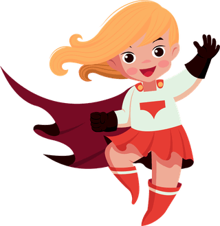 superhero-kids-icons-cute-cartoon-characters-sketch-581626