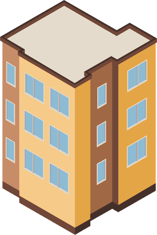 townhousebuilding-icons-with-city-landscape-isometric-isolated-illustration-925854