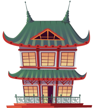 traditionalchinese-house-building-cartoon-495523