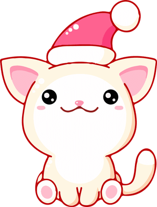 vectorchristmas-collection-set-kawaii-little-cats-477740