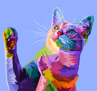 vectorcolorful-cat-on-abstract-pop-art-857939