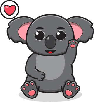 vectorillustration-of-cute-sitting-koala-cartoon-hand-up-pose-142512