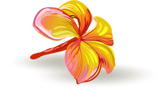 vectorillustration-realistic-style-branch-tropical-palm-tree-with-hibiscus-flowers-3808
